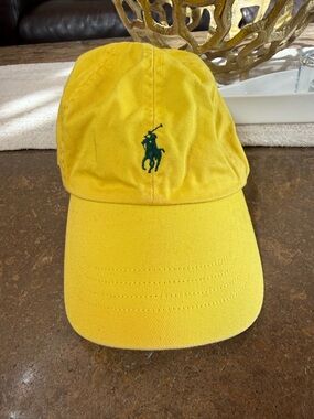Polo by Ralph Lauren Yellow Baseball Cap with Green Pony Logo
